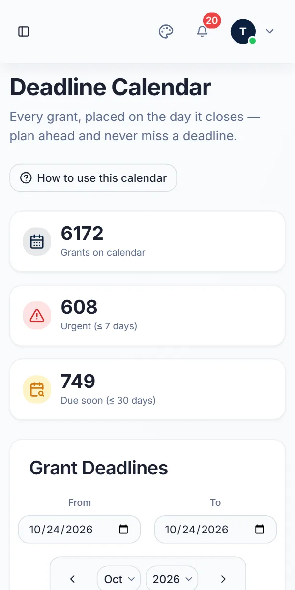 Deadline calendar on a phone